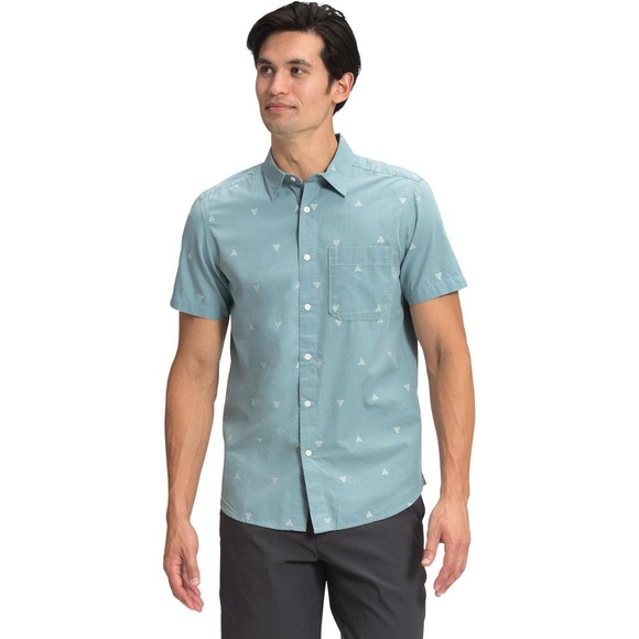 THE NORTH FACE BAYTRAIL JACQUARD SHORT SLEEVE SHIRT MENS Size XL Tourmaline Blue - Picture 1 of 5